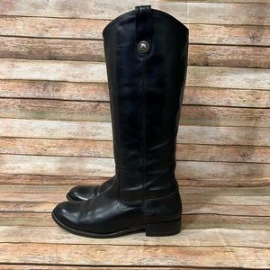 Frye Melissa Button Black Leather Boots